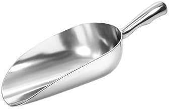 Chabrias Ltd 5oz Single Aluminium Metal Food Scoop – Small Heavy Duty Dry Goods Scoop for Coffee, Sugar, Flour, Spices, Tea & Pet Food – Multipurpose Kitchen Ingredient Scoop