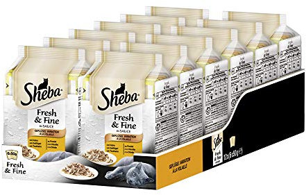 Sheba Fresh & Fine Katzenfutter Geflügel-Variation, 72 Beutel (72 x 50 g)