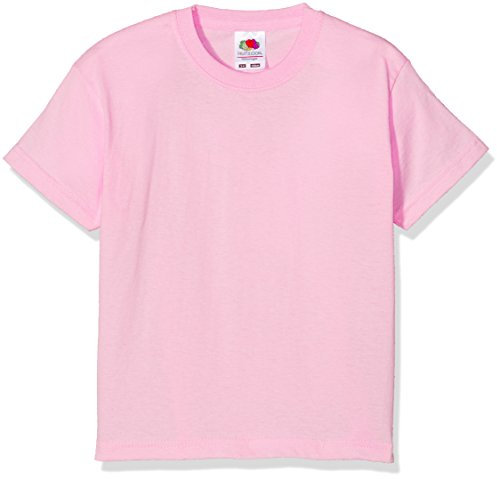 Fruit of the Loom Valueweight Short Sleeve, T-shirt Col Ras Du Cou Manches Courtes Mixte enfant,Rose (Light Pink),12-13 Ans (Taille fabricant:34)