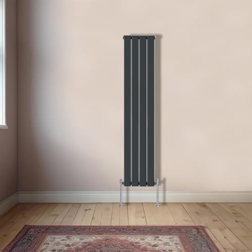 NRG Vertical 1600x272mm Single Flat Panel Designer Radiator Anthracite | Central Heating Radiator, Mild Steel, Modern, Tall, Column Radiator, for Bathroom, Kitchen, Living Room