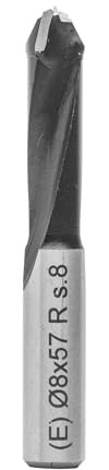 ENT 24002 Dübelbohrer HW, Schaft (S) 8 mm, Durchmesser (D) 8 mm, NL 30 mm, SL 27 mm, L 57 mm, speziell für die Oberfräse