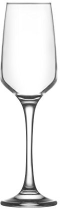 LAV 6X Clear 230ml Lal Glass Champagne Flutes - Reusable Prosecco Wine Wedding Party Drinking Glasses Gift Set