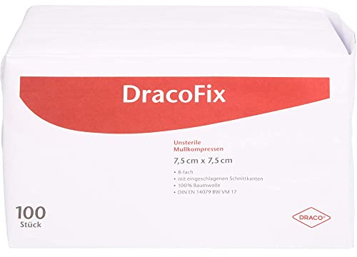 DracoFix Mullkompressen 7,5 x 7,5 cm unsteril, 100 St