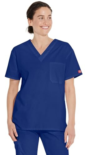 Dickies EDS Signature Scrubs for Women and Men V Neck Unisex Fit Scrub Top
