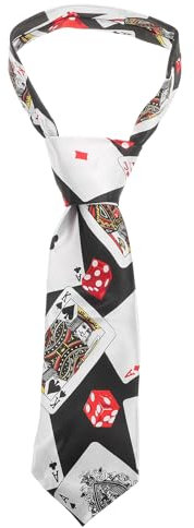 TOYANDONA Spielkarten Krawatten Krawatten Poker Würfel Druck Krawatte Party Kostüm Anziehzubehör (Schwarz)