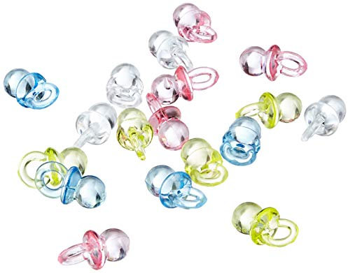 KnorrPrandell 216930190 Dekoration Babystreu Babyschnuller (in vier verschiedenen Farben, 1,9 cm groß, 18 Stück)