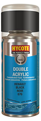 Hycote Double Acrylic Aerosol Car Spray Paint, Renault - Black, 150 ml