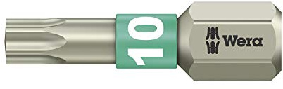 Wera 05071032001 Torx Bit 3867/1 TS aus Edelstahl TX10x25mm, 10