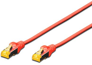 DIGITUS LAN Cable Cat 6A – 7 m – S/FTP Shielded – 10 Gbps – 500 MHz – PoE++ – AWG 26/7 – LSZH – RJ45 Network Cable – Compatible with Cat6 and Cat7 – Red
