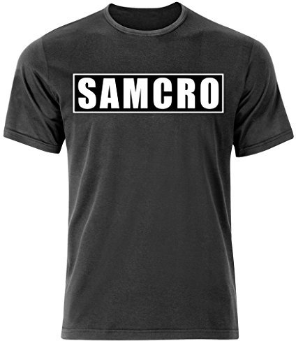 Sons of Anarchist Anarchy SOA Herren Samcro T-Shirt (S-3XL) Redwood Original Reaper Patch Gr. L, Schwarz