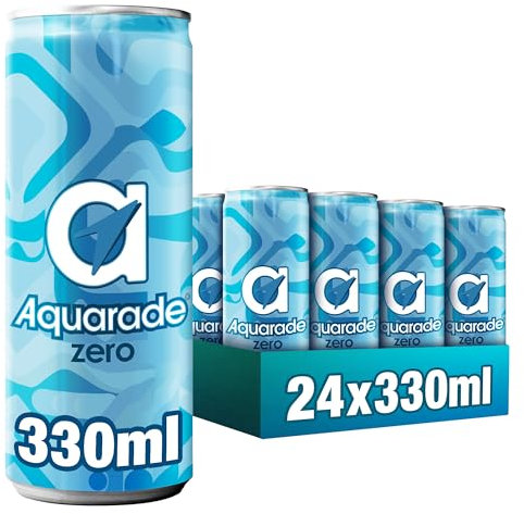 Aquarade original sabor limón, bebida refrescante con sales minerales cero calorías y cero azúcares, pack de 24 latas de 330 ml, 7.92 litros en total