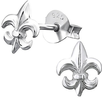 Laimons Damen-Ohrstecker Lilie fleur de lis glanz Sterling Silber 925