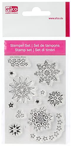 Efco Stempel Clear Sterne 01 A7 / 74 x 105 mm 11-teilig transparent, Kunststoff, farblos, 11 x 8 x 2 cm