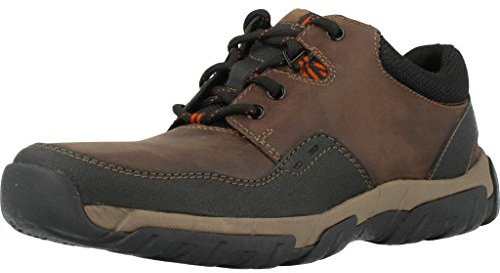 Clarks Herren Walbeck Edge Sneakers, Braun (Brown Weather Proof Lea), 44.5 EU