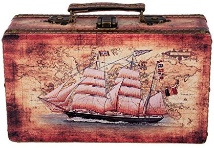 Birendy Truhe Kiste SJ 1280 Koffer, Kofferset, Holztruhe,Schatzkiste,Kiste, Piratenkiste 26 cm