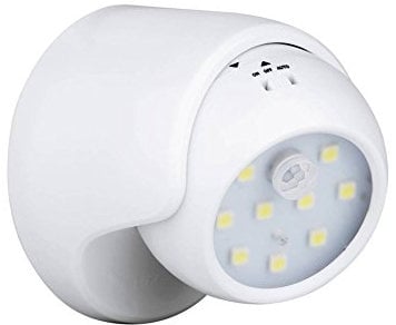 Enjoydeal Veilleuse à détecteur de mouvement PIR 9 LED Fonctionnement à piles 360° Marche/arrêt automatique 3 modes Lampe de sécurité sans fil pour maison, intérieur
