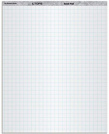 Tops Standard Staffelei Pads, 3-Loch gelocht, 68,6 x 86,4 cm, weiß, 50 Blatt/Pad 2-Count 1-Inch Grid