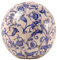 Esschert Design 2 Stück Dekokugel, Gartenkugel aus Keramik in blau-weiß, Größe S, Ø ca. 13 cm