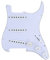 Musiclily 11 Trous SSS Loaded Pickguard Pre-Wired Pré-câblé Pickguard avec Micros Simple Bobinage pour Guitare électrique USA/Mexico Standard Fender Squier Strat, 3 plis Blanc