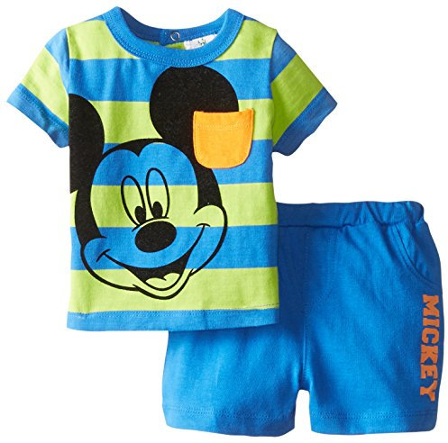 Disney Baby Jungen Mickey 2-teiliges Shorts-Set, Mehrfarbig/Meereswellen (Ocean Tides), 0-3 Monate