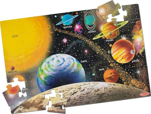 Melissa & Doug - Sonnensystem Bodenpuzzle - 48-teiliges Puzzle, leicht zu reinigende Oberfläche, fördert die Hand-Augen-Koordination