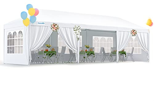 Quictent 10x30 Party Tent Gazebo Wedding Canopy Tent for Parties BBQ Shelter Pavilion with Removable Church Sidewalls & Elegant Church