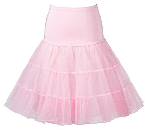 Boolavard 1950 Petticoat Reifrock Unterrock Petticoat Underskirt Crinoline für Rockabilly Kleid (Rose, S-M (EU 32-40))