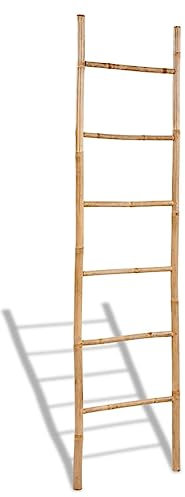 vidaXL Ladder Towel Holder with 6 Steps in Bamboo Towel Holder
