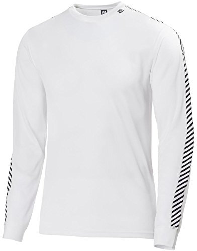 Helly Hansen Men's HH Lifa Stripe Crew Base Layer, White, M