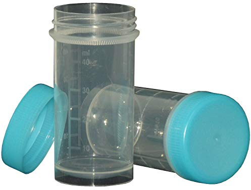 40 Schraubdosen 50ml Runddose Labor Neu Blau Labordose Dose Kunststoffdosen Schraubdeckeldosen Schraubdeckel klarsicht Salbendose Fa.ars