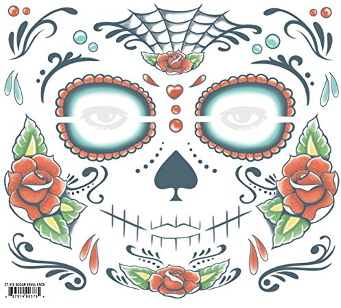 Tinsley Transfers Sugar Skull, Flesh/Multi, One Size