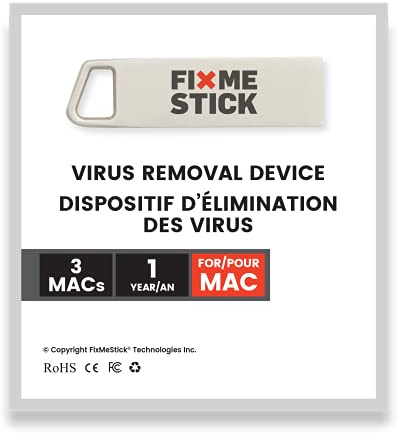 FixMeStick für Mac® - Virus-Entfernungsgerät – Unbegrenzte Nutzung an bis zu 3 Macs für 1 Jahr