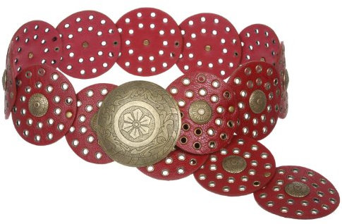 Beltiscool - Cintura da donna in pelle, 90 mm Rosso 48 fine- fine X-Large