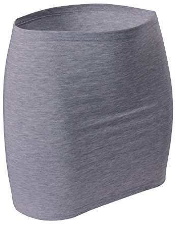 CFLEX Damen Variotube-Nierenwärmer, Shirtverlängerung, Minirock aus Baumwolle - Grey Melange XL-XXL