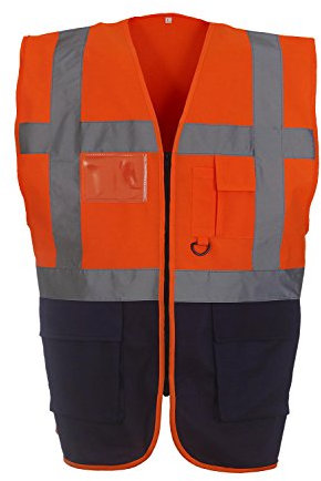 Yoko Multifunktionale Herren-Hochsicherheitsweste yk002/hvw801. XL orange/schwarz