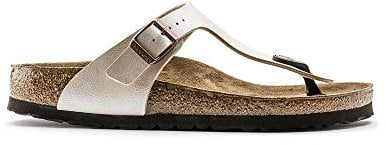 Birkenstock Classic Gizeh Birko-Flor Damen Zehentrenner, Elfenbein (Graceful Pearl White/Antique Lace), 35 EU