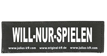Julius-K9 Original Interchangeable Patch, Small, Black, Will-Nur-Spielen