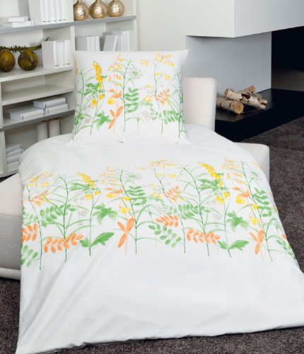 Janine Bettwäsche Messina 4704 gelb-orange - 03 80x80 cm - 135x200 cm