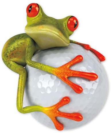 younikat Sticker Frosch Golfball I 14 x 16,5 cm groß I Fahrzeug-Aufkleber wetterfest Auto-Aufkleber Motorrad Laptop für Golfer Golf-Spieler I kfz379
