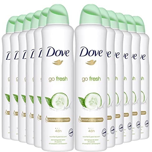 Dove 6x Go Fresh Maxi Gurke Grüner Tee deo spray deodorant 250ml 48h