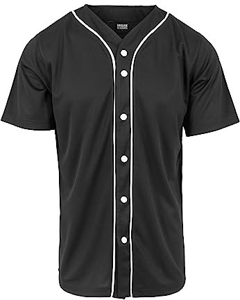 Urban Classics Herren Baseball Mesh Jersey T-Shirt, blk/wht, L