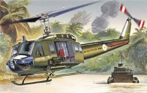 Italeri 1247 1:72 UH-1D Slick Faithful Replica, Model Building, Plastic Kit, Crafts, Hobby, Gluing, Model Kit, Assembly, Unpainted, Multi-Coloured