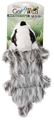 Gor Pets Soft Dog Toy Plush Wild Multi-Squeak Badger
