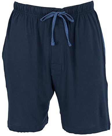 Hanes Men's Jersey Knit Cotton Button Fly Pyjama Sleep Shorts, Large, Navy