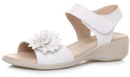 AJVANI low wedge heel hook & loop strap flower comfort sandals size 4 37