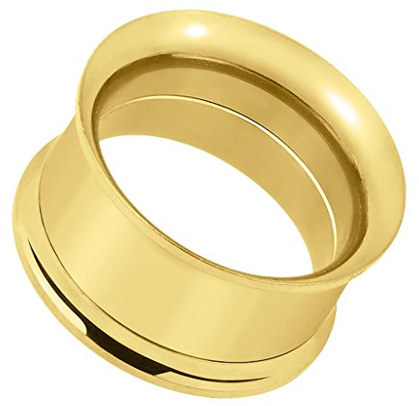Piersando Farbige Flesh Tunnel Ohr Edelstahl Piercing Schraub Double Flared mit Gewinde