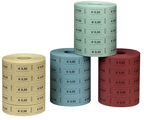 Herlitz 10733350 Farbige Wertmarken 0,5 Euro, 5x1000 Abrisse