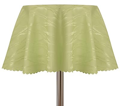 Damast YSN610 Tischdecke, Lotuseffekt - 160 cm rund - lindgrün