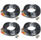 ABLEGRID® BNC-Video-Stromkabel, Sicherheitskamera-Kabel, Kabel für Überwachungssystem von CCTV, DVR, 2 x BNC-auf-Cinch-Stecker mit jedem Kabel, 4 Stück