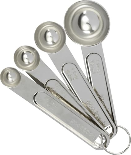 Good Cook Classic Set of 4 Stainless Steel Measuring Spoons